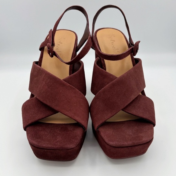 Splendid Pandora Platform Heels 7 Suede Chocolate NEW NWOB - Picture 2 of 9